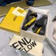 Fendi Flow Black Leather Trainers in Packaging Box in black and yellow Fendi Flow black leather low top trainers presented inside their open shoe box alongside dust bag in black and yellow