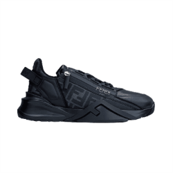 Fendi Flow Black Leather Low Top Trainers Supple