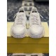 Front View Fendi Flow White Caiman Trainers Front toe-on view of white Fendi Flow caiman leather trainers showing laces