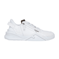 Fendi Flow Low Top White Caiman Leather Trainers Crisp