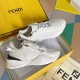 Fendi Flow White Leather Low Top Trainers in Box Pair of Fendi Flow white leather trainers shown inside the original open packaging box.