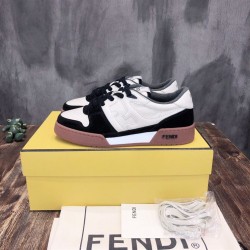 Fendi Match Low-Top Leather And Suede Black Trainers Fendi Match Low-Top Leather And Suede Black Trainers