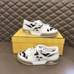 Fendi Match Low Top Trainers In Cream And Zebra Print Fendi Match Low Top Trainers In Cream And Zebra Print