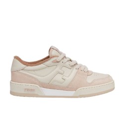 Fendi Match Low Top Leather And Suede Trainers Pink