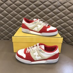 Fendi Match Red Suede Leather Low-Top Trainers Fendi Match Red Suede Leather Low-Top Trainers