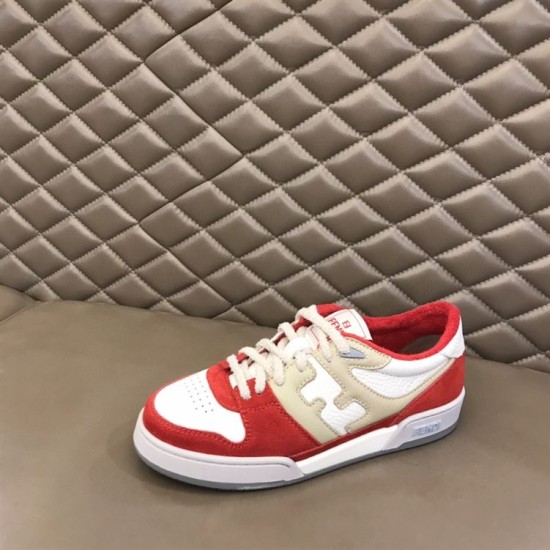 Replica Fendi Trainers Match Red Leather Low-Tops  – Fds001 Uk - 8436 - Buddha Luxury