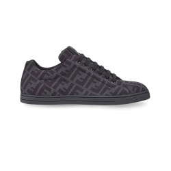 Fendi Grey Tech Fabric Low Top Trainers