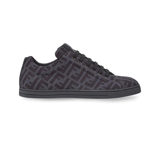 Fendi Grey Tech Fabric Low Top Trainers Side View Fendi Grey Tech Fabric Low Top Trainers side profile view