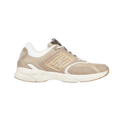 Fendi Faster Beige Nubuck Leather Low Top Trainers Beige
