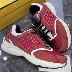 Fendi Faster Burgundy Nubuck Leather Low Top Trainers Fendi Faster Burgundy Nubuck Leather Low Top Trainers