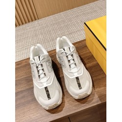 Fendi Faster White Nubuck Low Top Trainers Fendi Faster White Nubuck Low Top Trainers