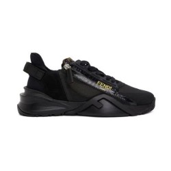 Fendi Flow Black Zip Low Top Trainers