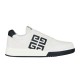 Givenchy G4 Leather Trainers Side Profile in white and black Side profile view of Givenchy G4 Leather Trainers In White And Black on white background