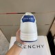 Givenchy G4 Low Top Leather Trainer In White And Blue rear heel tab detail