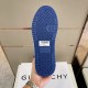 Givenchy G4 Low Top Leather Trainer In White And Blue blue rubber sole tread view