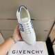 Givenchy G4 Low Top Leather Trainer In White And Blue top-down view showing laces