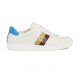 Gucci Ace Leather Low Top Trainers White Blue side view