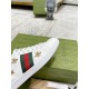 Side detail of Gucci Ace White Leather Trainer showing midfoot stitching and embroidered bees