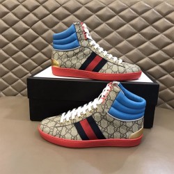 Gucci Gg Supreme High Top Web Stripe Trainers