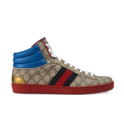 Gucci Gg Supreme High Top Web Stripe Trainers
