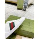 Close-up of front toe and white sole on Gucci Ace Leather Trainers With Web Stripe