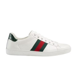 Gucci Ace Leather Trainers With Web Stripe