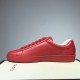 Gucci Ace Red Leather Trainer Medial View in red and white Gucci Ace Red Leather Low-Top Trainer medial side view in red and white