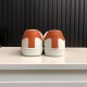 Gucci Ace Disney Mickey Mouse Trainers Heel View in ivory and orange Rear view of Gucci Ace Disney Mickey Mouse trainers displaying orange heel tabs with logo detail in ivory and orange