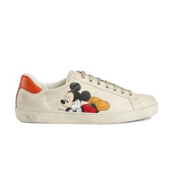 Gucci Ace Disney Mickey Mouse Ivory Leather Trainers