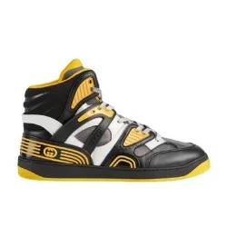 Gucci Basket High-Top Trainers Black Yellow