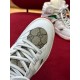 Gucci Basket High Top White Trainers GG Supreme Vamp Detail in white and red Close-up of the GG Supreme canvas pattern on the vamp of Gucci Basket High Top White Trainers in white and red