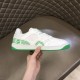 Gucci Basket Trainer Lateral Side in white and green Lateral side profile of Gucci Basket trainer with green detailing in white and green