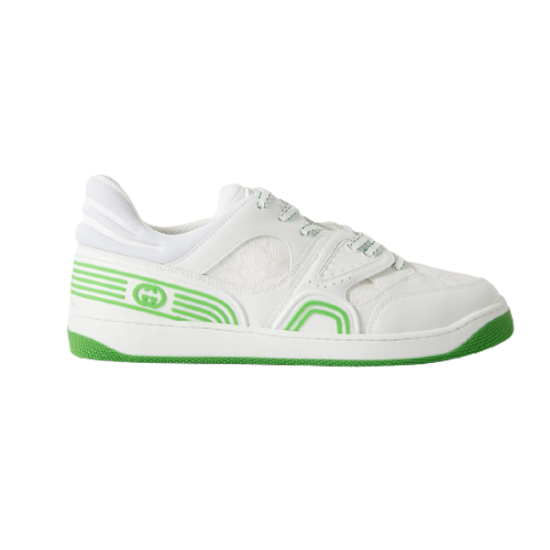 Gucci Basket Trainers Side Profile in white and green Gucci Basket low-top trainers in white and green side view