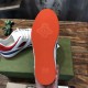 Gucci Basket Low Top Trainers Sole View in white and red Underside tread of Gucci Basket Leather Low Top Trainers in white and red showing embossed bee logo
