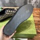 Gucci Low Top Trainer Rubber Sole Tread in beige and black Underside view of the black rubber sole featuring the palm tree graphic tread in beige and black