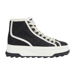 Gucci Gg High Top Trainers Canvas Platform Black