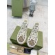 Gucci GG High Top Beige Canvas Trainer Top View in beige and white Top-down view of Gucci GG High Top Platform Beige Canvas Trainers showing off-white laces