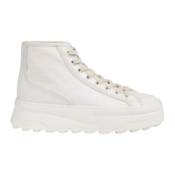 Gucci Off White Monogram High Top Platform Trainers