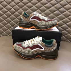 Gucci Gg Rhyton Monogram Canvas Low Top Trainers