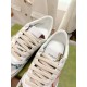 Gucci GG Monogram Canvas Leather Low Top Trainers Tongue Detail in off-white and multicoloured Gucci GG Monogram Canvas Leather Low Top Trainers tongue branding detail in off-white and multicoloured