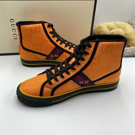 Gucci Off The Grid Monogram High Top Orange Trainers Inner Side Gucci Off The Grid Monogram High Top Orange Trainers inner side view