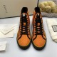 Gucci Off The Grid Monogram High Top Orange Trainers Top View Gucci Off The Grid Monogram High Top Orange Trainers front top-down view