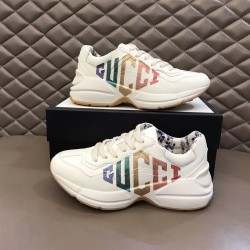 Gucci Rhyton Ivory Rainbow Glitter Logo Leather Trainers Gucci Rhyton Ivory Rainbow Glitter Logo Leather Trainers