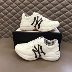 Gucci Leather Ny Yankees Chunky Ivory Trainers