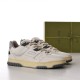 Gucci Off-White Trainers Pair View in off-white and beige Pair of Gucci off-white trainers displayed at a three-quarter angle in front of product box in off-white and beige
