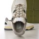 Gucci Trainer Interior and Tongue View in off-white and beige Close-up top view looking into the interior lining and tongue of the Gucci trainer in off-white and beige
