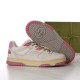 Gucci Low Top Off White Pink Panel Trainer Sole View Gucci Low Top Off White Pink Panel Trainer shown alongside underside tread pattern and sole design