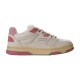 Gucci Low Top Off White Pink Panel Trainers Side View Side view of Gucci Low Top Off White Pink Panel Trainers on a white background