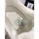 Interior view showing branded canvas insole of Gucci white trainer