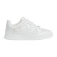 Profile view of Gucci white low-top leather perforated trainer